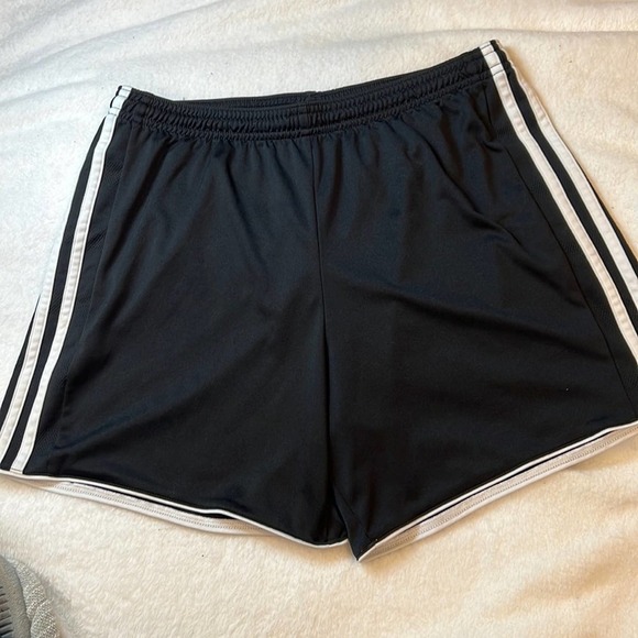 Adidas Black/White Running Short. No pockets. EUC. Size Medium. Elastic waist​ - Picture 1 of 6